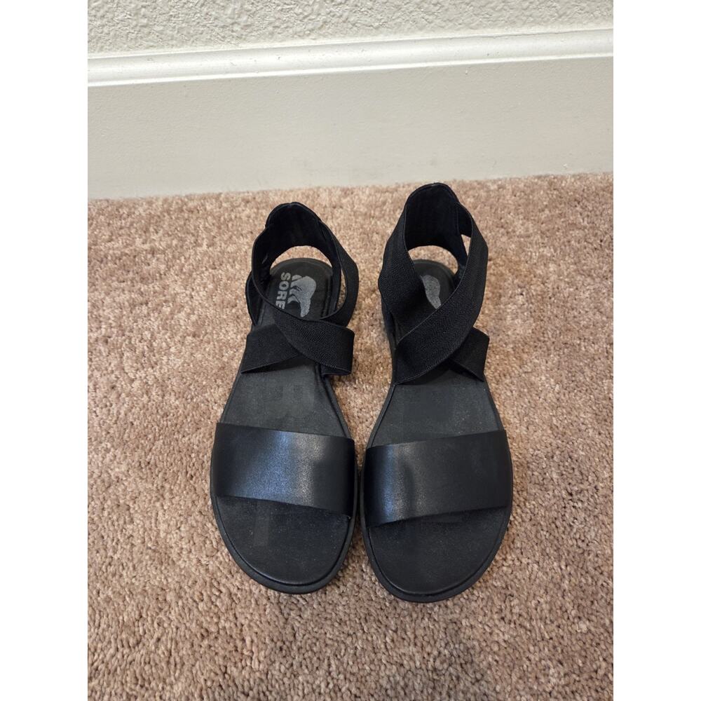Sorel Black Strappy Flat Sandals. Size 8.5 - Picture 3 of 9